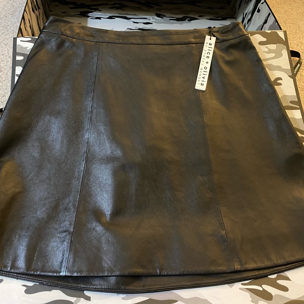 Glamorous leather skirt. Mini with a flare New and Beautiful